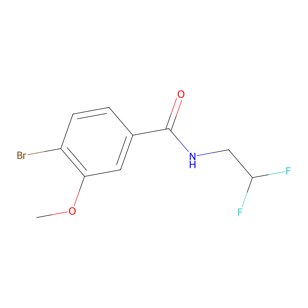 Benzamide, 4-bromo-N-(2,2-difluoroethyl)-3-methoxy- molecular structure, CAS 1403330-04-0