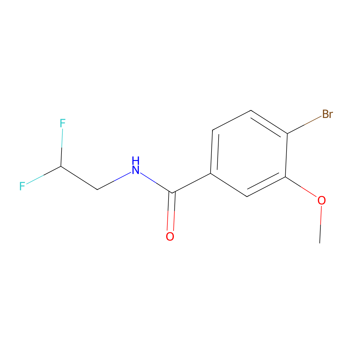 Benzamide, 4-bromo-N-(2,2-difluoroethyl)-3-methoxy- molecular structure, CAS 1403330-04-0