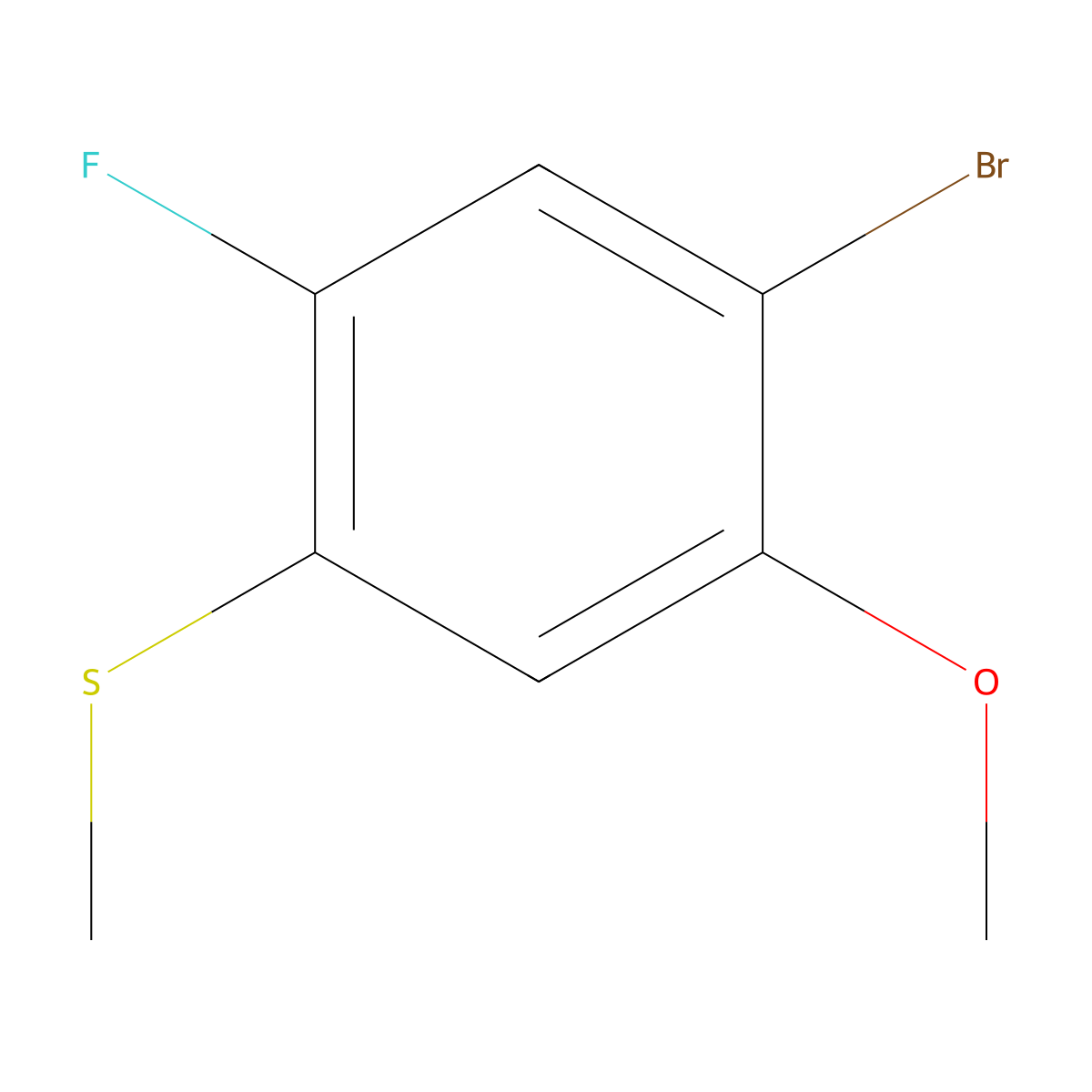 (4-Bromo-2-fluoro-5-methoxyphenyl)(methyl)sulfane molecular structure, CAS 1403330-08-4