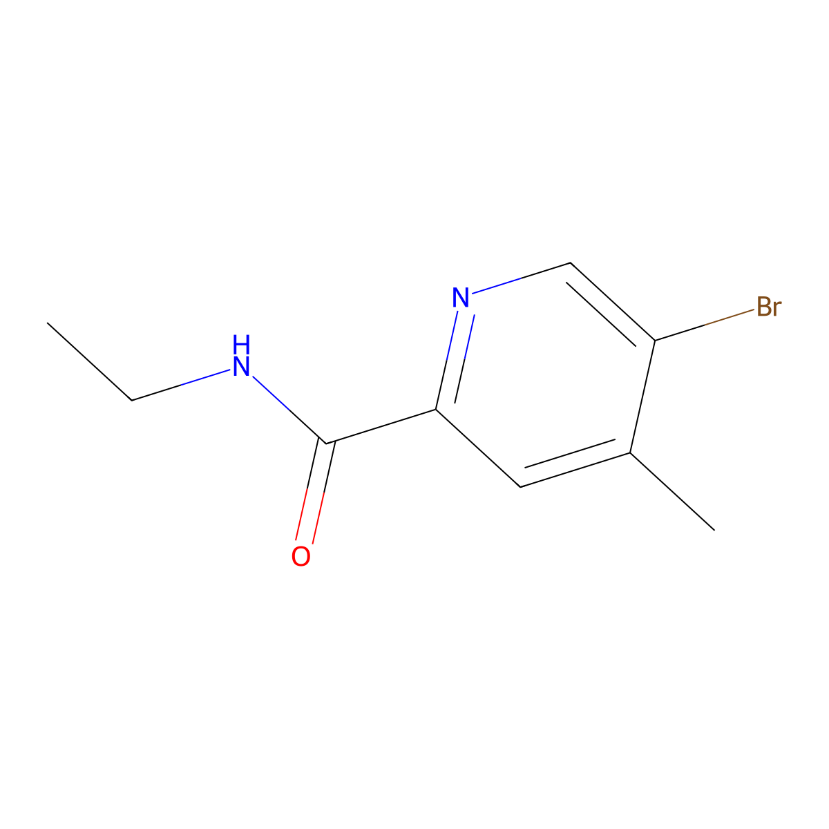 5-Bromo-4-methyl-pyridine-2-carboxylic acid ethylamide molecular structure, CAS 1403330-31-3