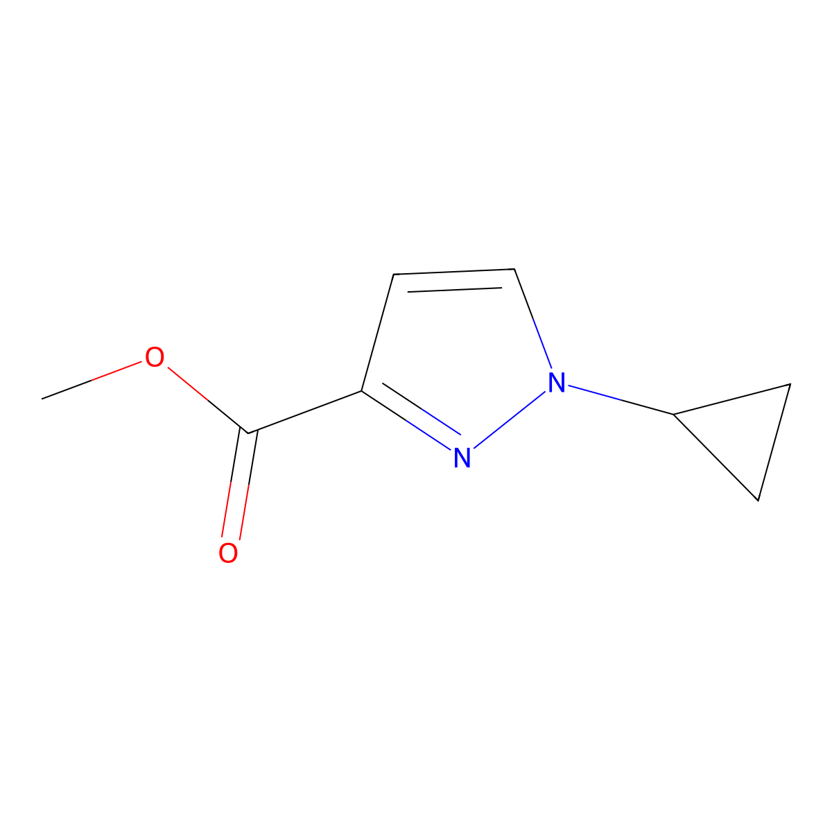 Methyl 1-cyclopropyl-1H-pyrazole-3-carboxylate molecular structure, CAS 1403333-93-6