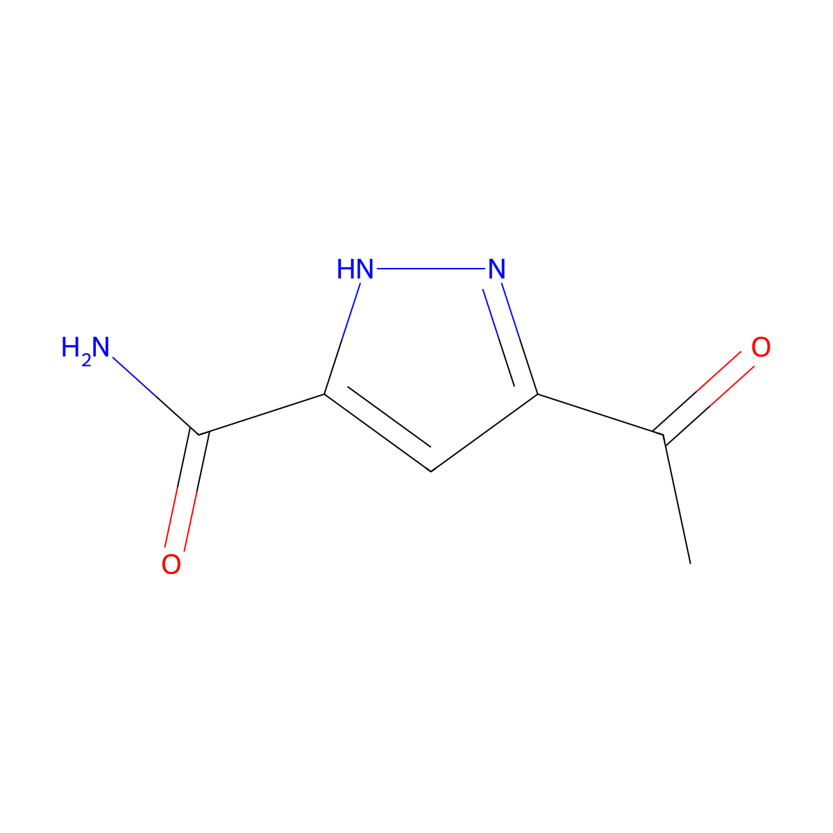 5-acetyl-1H-pyrazole-3-carboxamide molecular structure, CAS 1403333-98-1