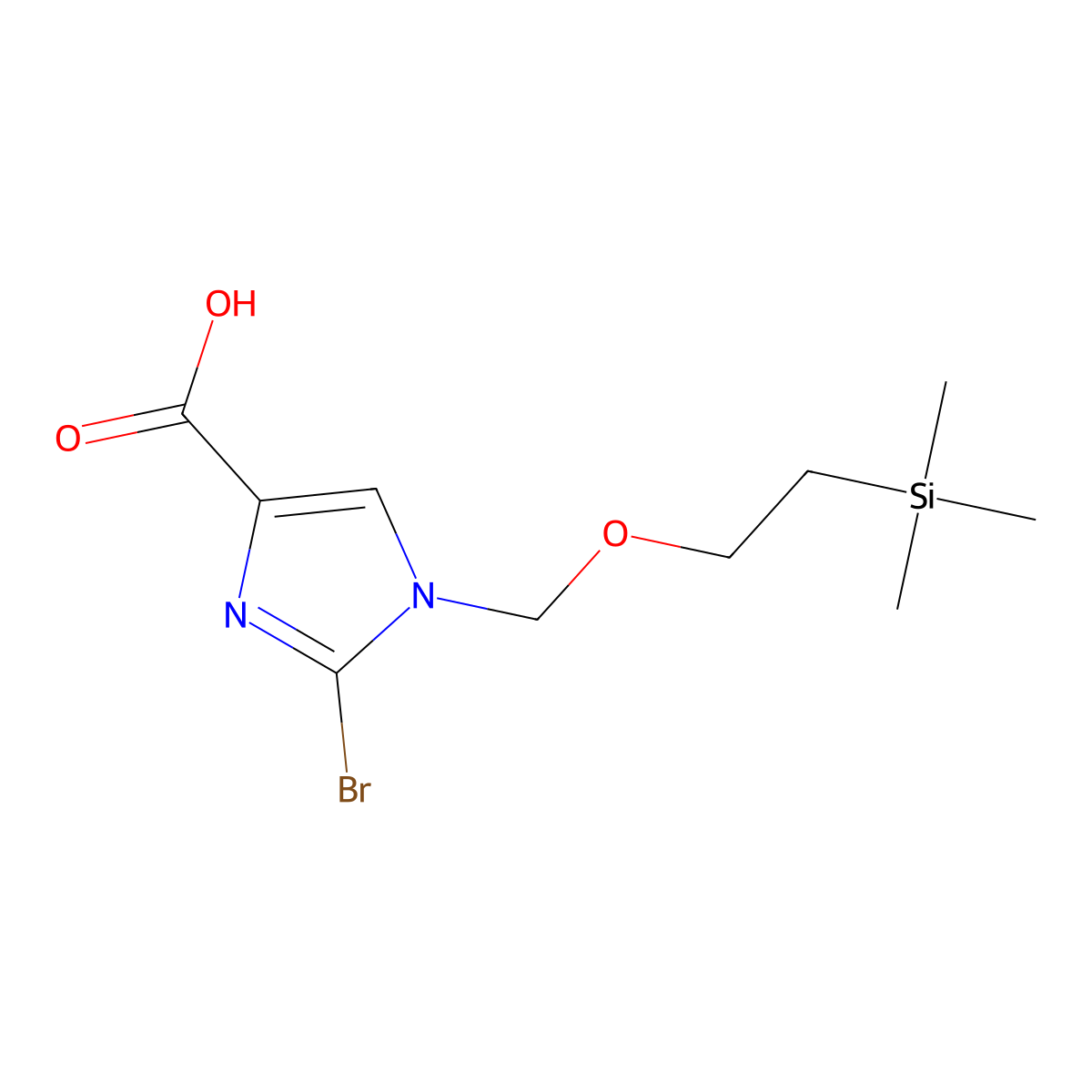 2-Bromo-1-((2-(trimethylsilyl)ethoxy)methyl)-1H-imidazole-4-carboxylic acid molecular structure, CAS 1403334-53-1