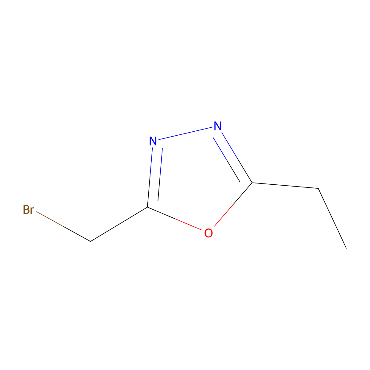 2-(bromomethyl)-5-ethyl-1,3,4-Oxadiazole molecular structure, CAS 1403338-38-4