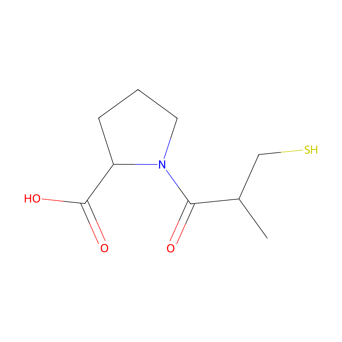 1-(2-Methyl-3-sulfanylpropanoyl)proline molecular structure, CAS 1403368-73-9