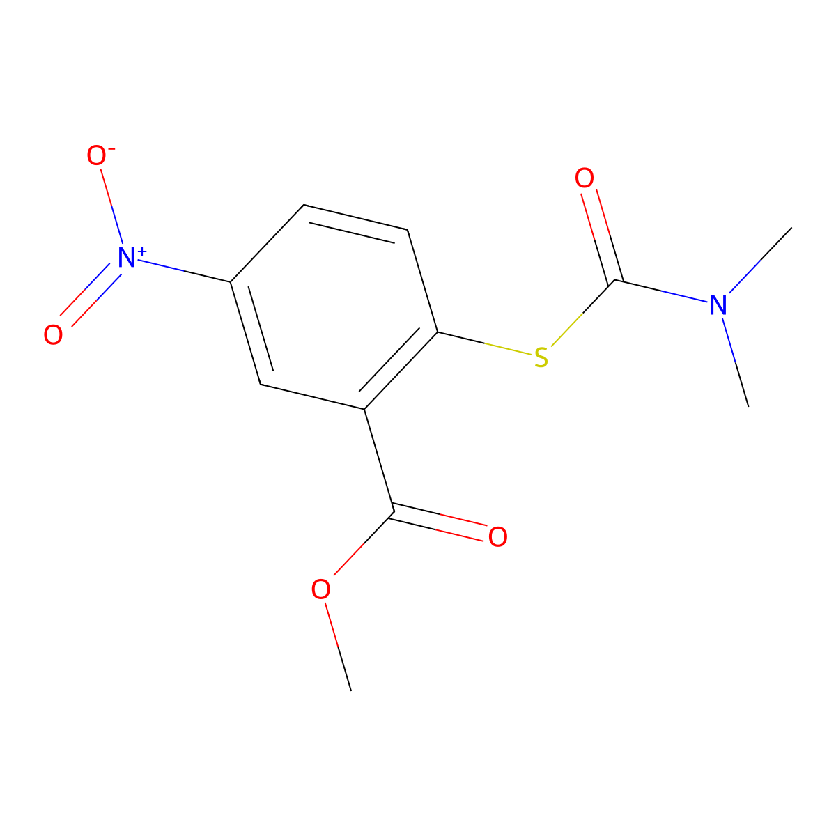 Methyl 2-[(dimethylcarbamoyl)sulfanyl]-5-nitrobenzoate molecular structure, CAS 1403384-97-3