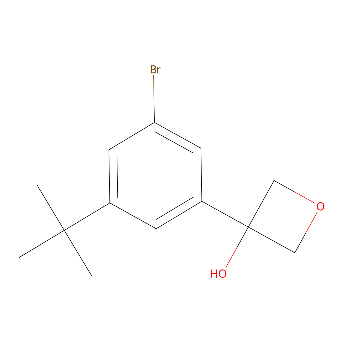 3-(3-Bromo-5-(tert-butyl)phenyl)oxetan-3-ol molecular structure, CAS 1403387-48-3