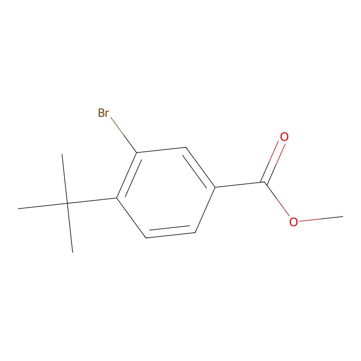 Methyl 3-bromo-4-(tert-butyl)benzoate molecular structure, CAS 14034-08-3