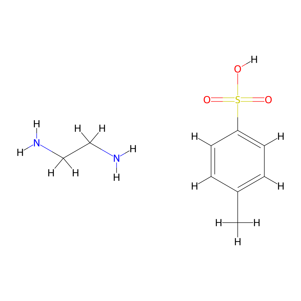 1,2-Ethanediamine, 4-methylbenzenesulfonate (1:?) molecular structure, CAS 14034-59-4