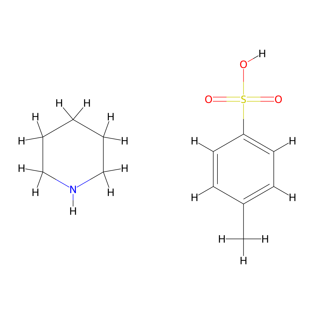 Piperidine, 4-methylbenzenesulfonate (1:1) molecular structure, CAS 14034-66-3
