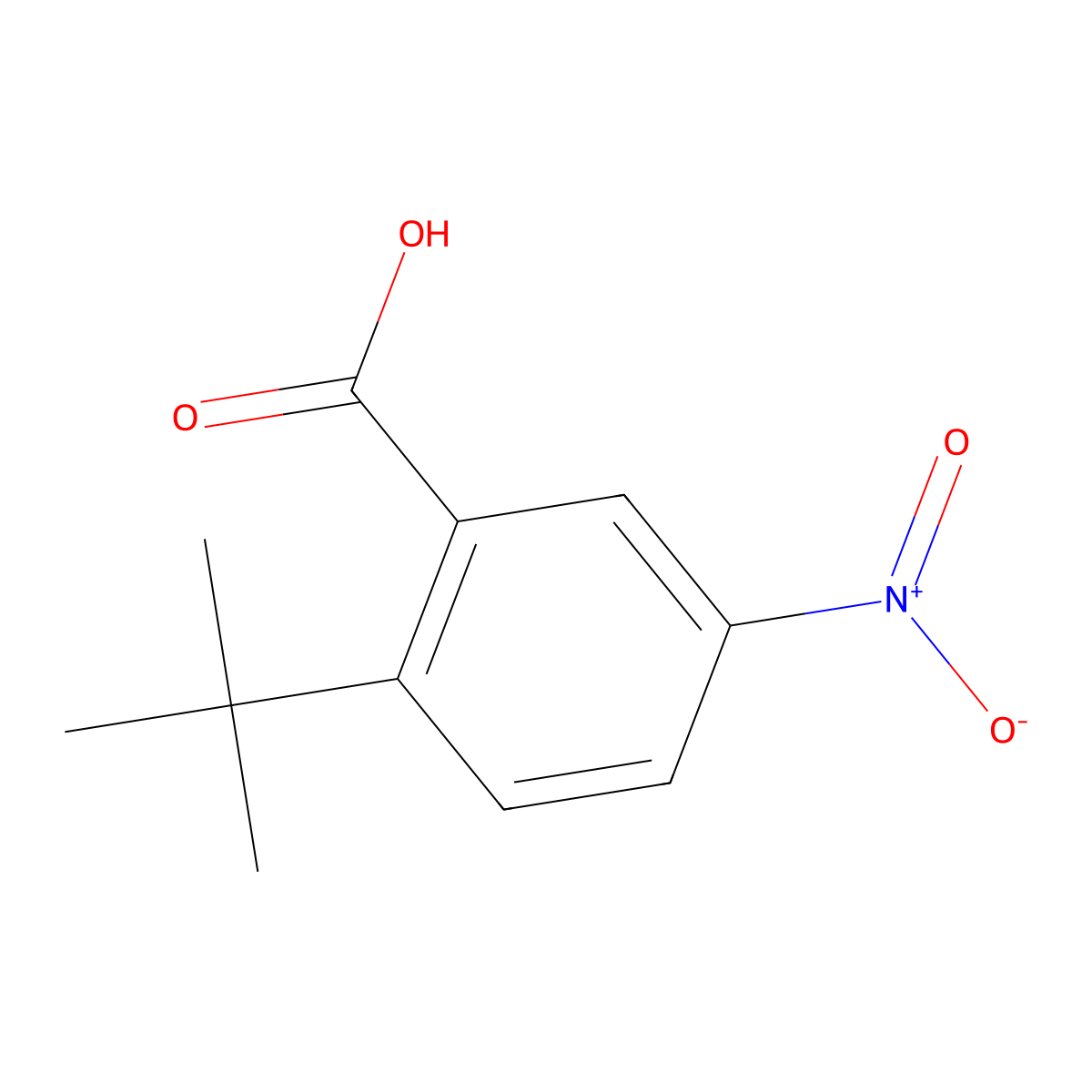 2-Tert-butyl-5-nitrobenzoic acid molecular structure, CAS 14034-90-3