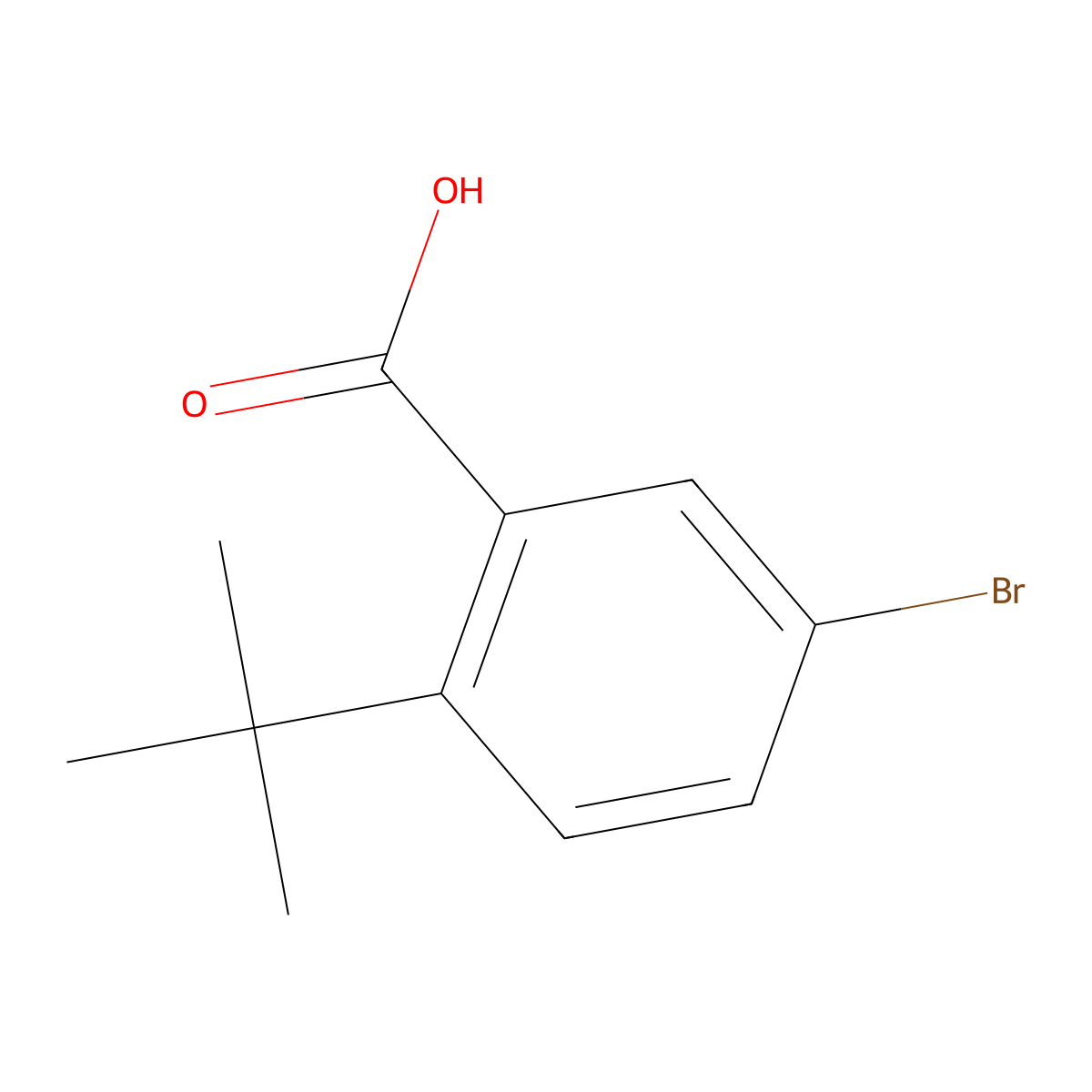 5-Bromo-2-(1,1-dimethylethyl)benzoic acid molecular structure, CAS 14034-92-5