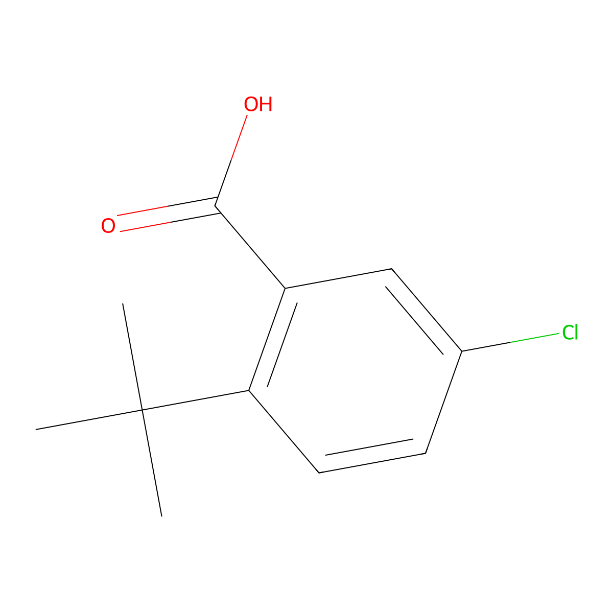 2-Tert-butyl-5-chlorobenzoic acid molecular structure, CAS 14034-94-7