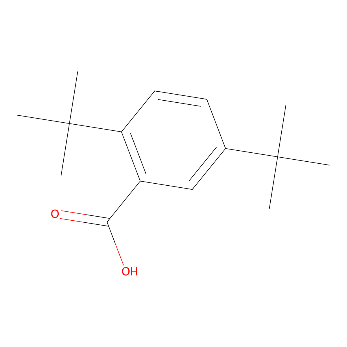 2,5-Di-tert-butylbenzoic acid molecular structure, CAS 14034-95-8