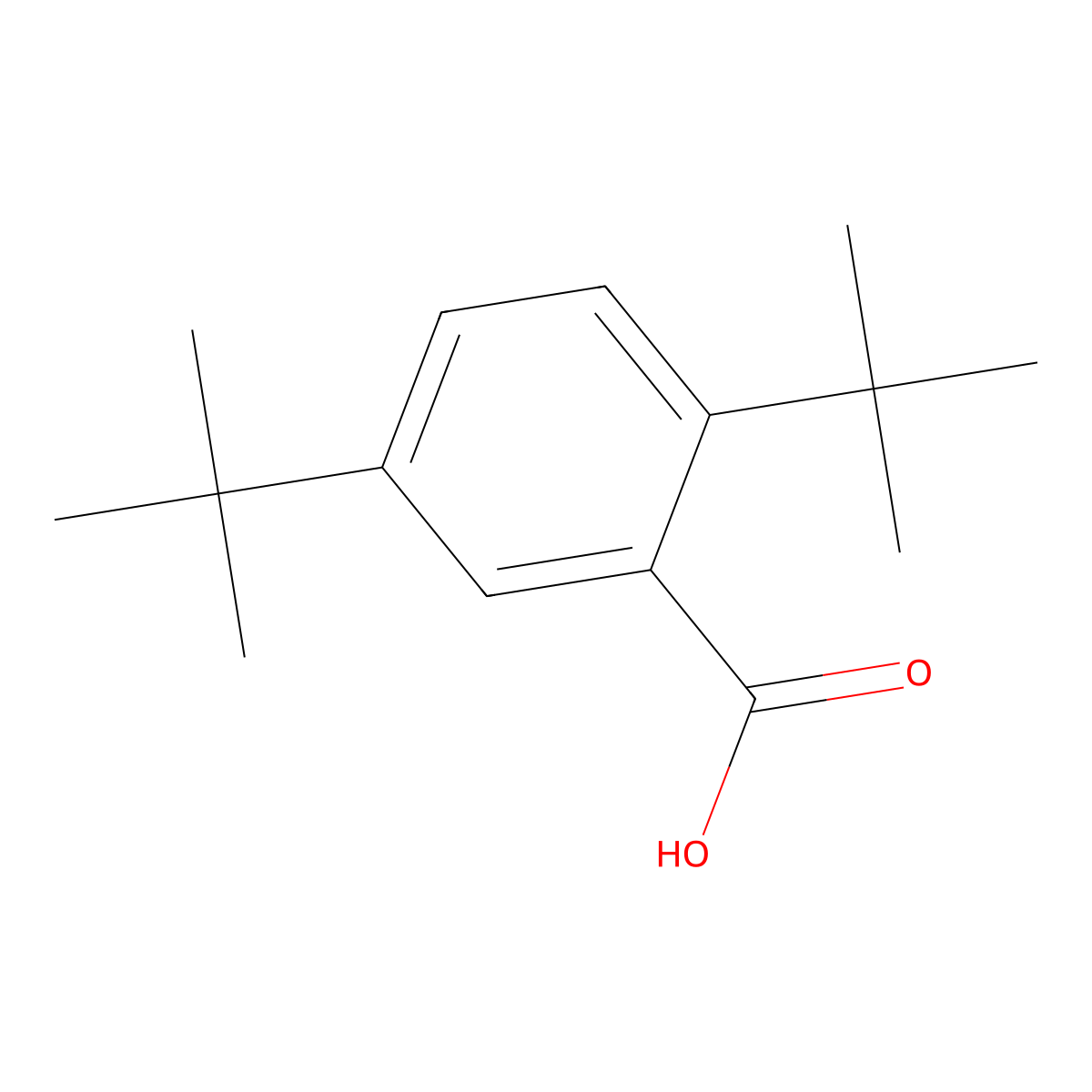2,5-Di-tert-butylbenzoic acid molecular structure, CAS 14034-95-8