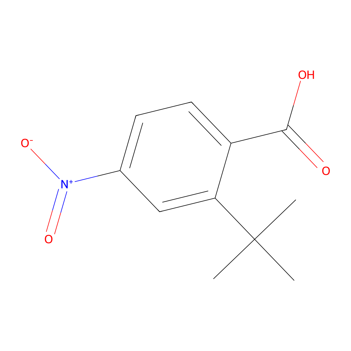 2-Tert-butyl-4-nitrobenzoic acid molecular structure, CAS 14034-97-0