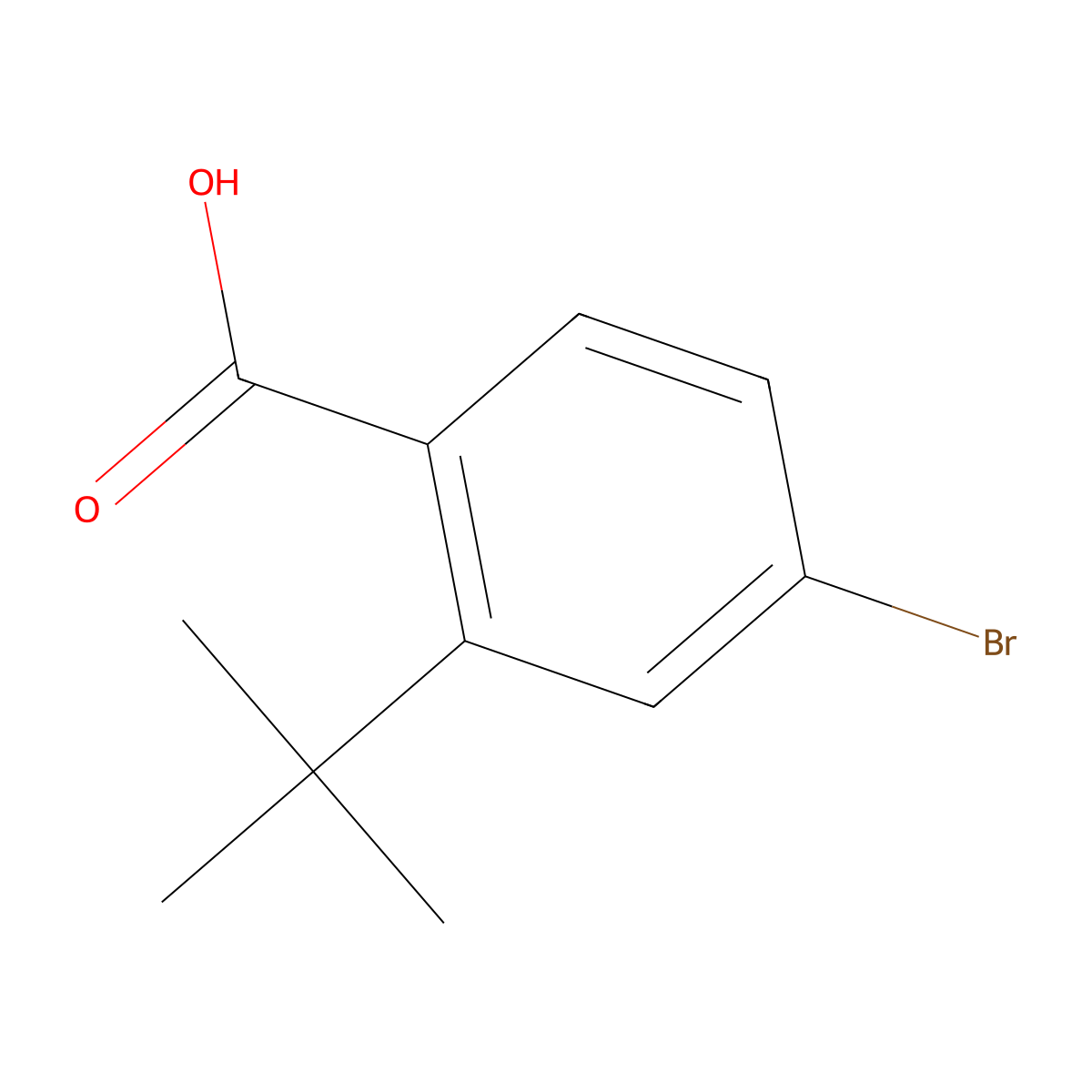 4-Bromo-2-tert-butylbenzoic acid molecular structure, CAS 14034-99-2