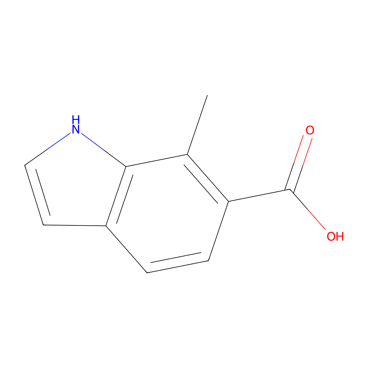 7-methyl-1H-indole-6-carboxylic acid molecular structure, CAS 1403456-74-5