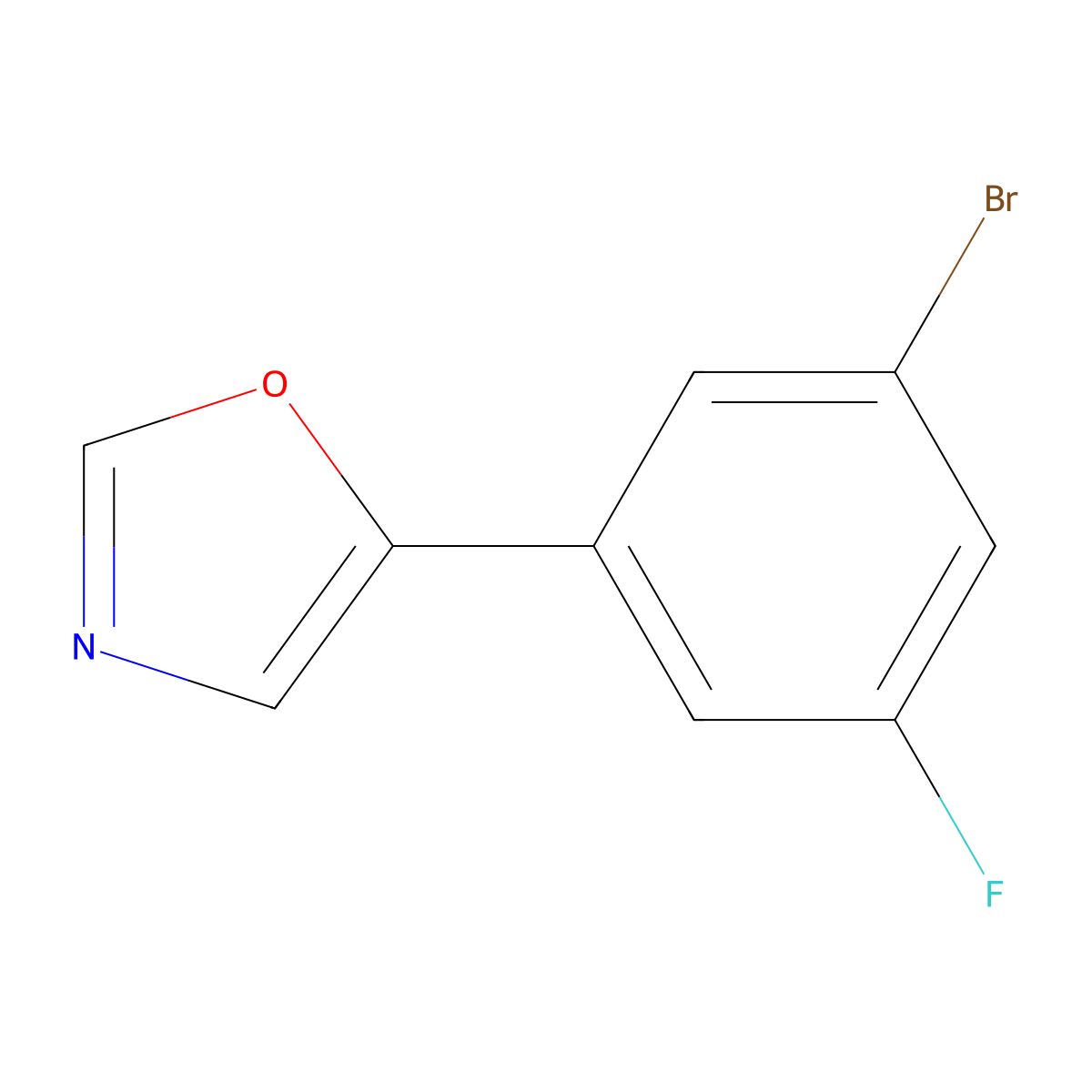 5-(3-Bromo-5-fluorophenyl)oxazole molecular structure, CAS 1403469-13-5