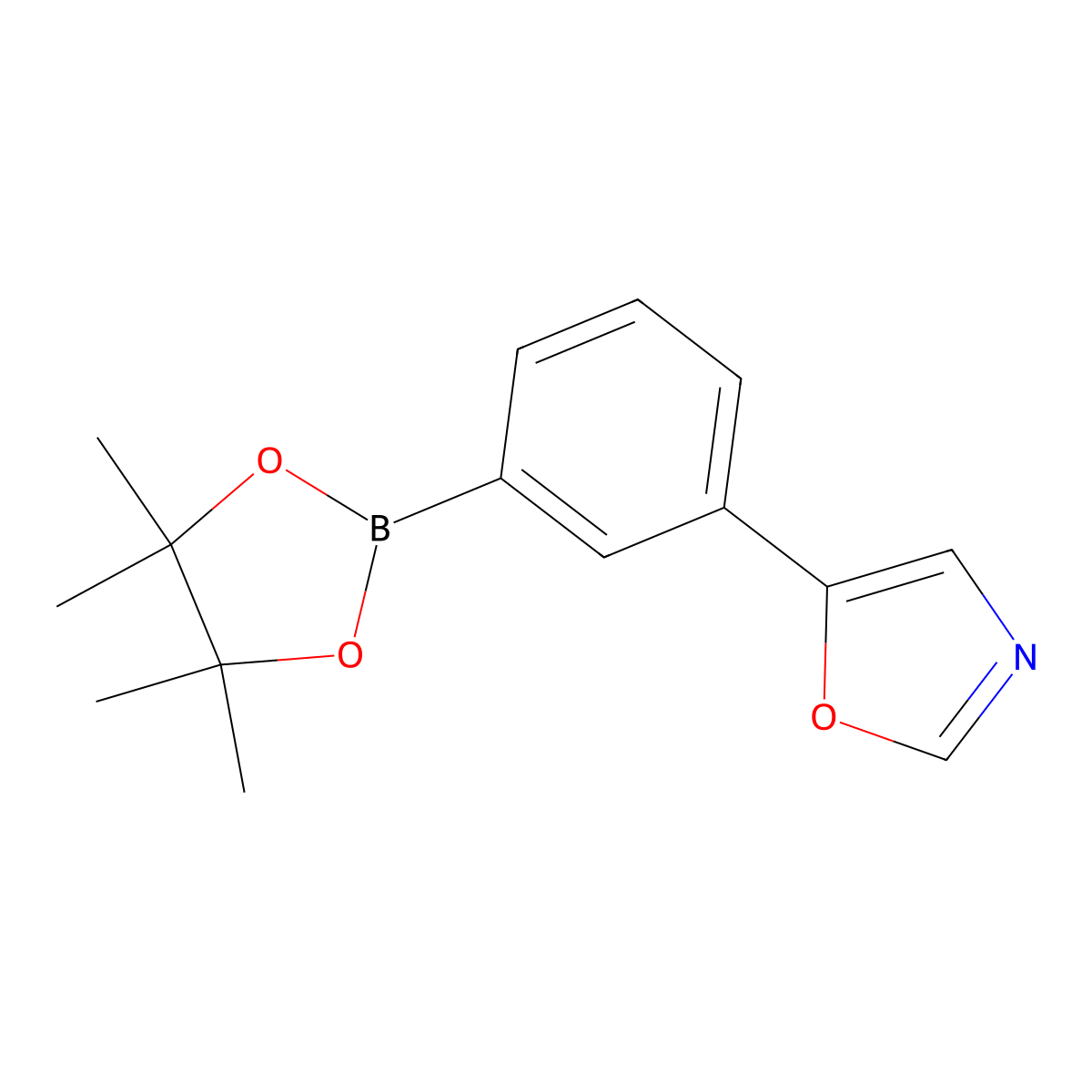 5-[3-(4,4,5,5-Tetramethyl-1,3,2-dioxaborolan-2-yl)phenyl]-1,3-oxazole molecular structure, CAS 1403469-16-8