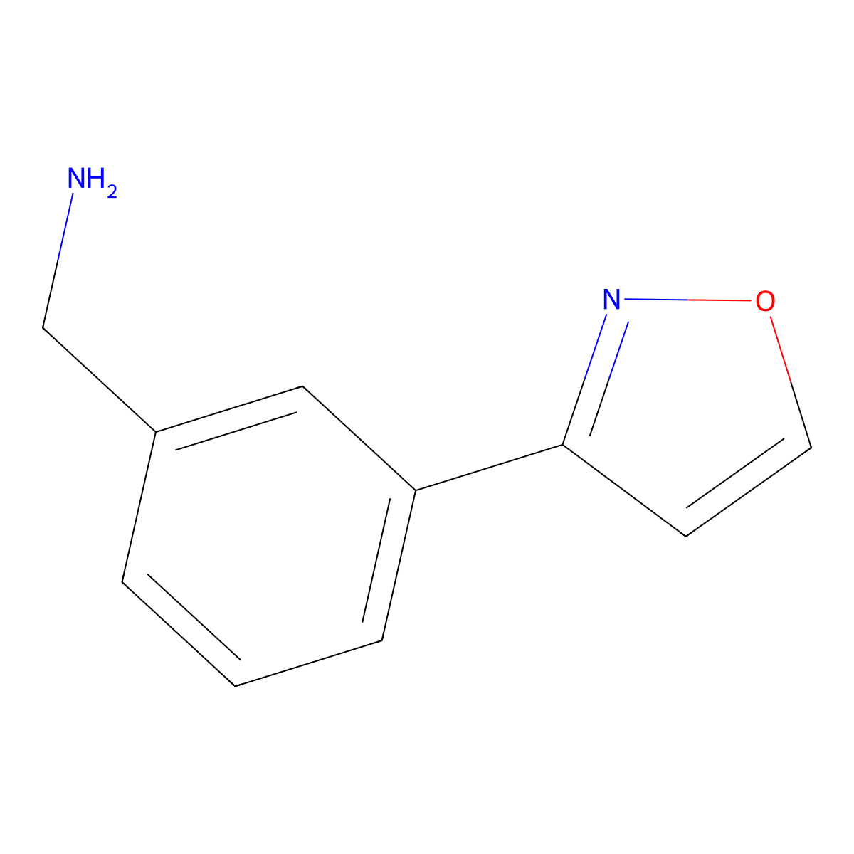 (3-(Isoxazol-3-yl)phenyl)methanamine molecular structure, CAS 1403469-26-0
