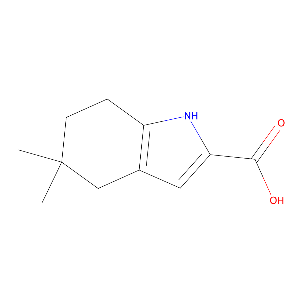 5,5-Dimethyl-1,4,6,7-tetrahydroindole-2-carboxylic acid molecular structure, CAS 1403469-59-9