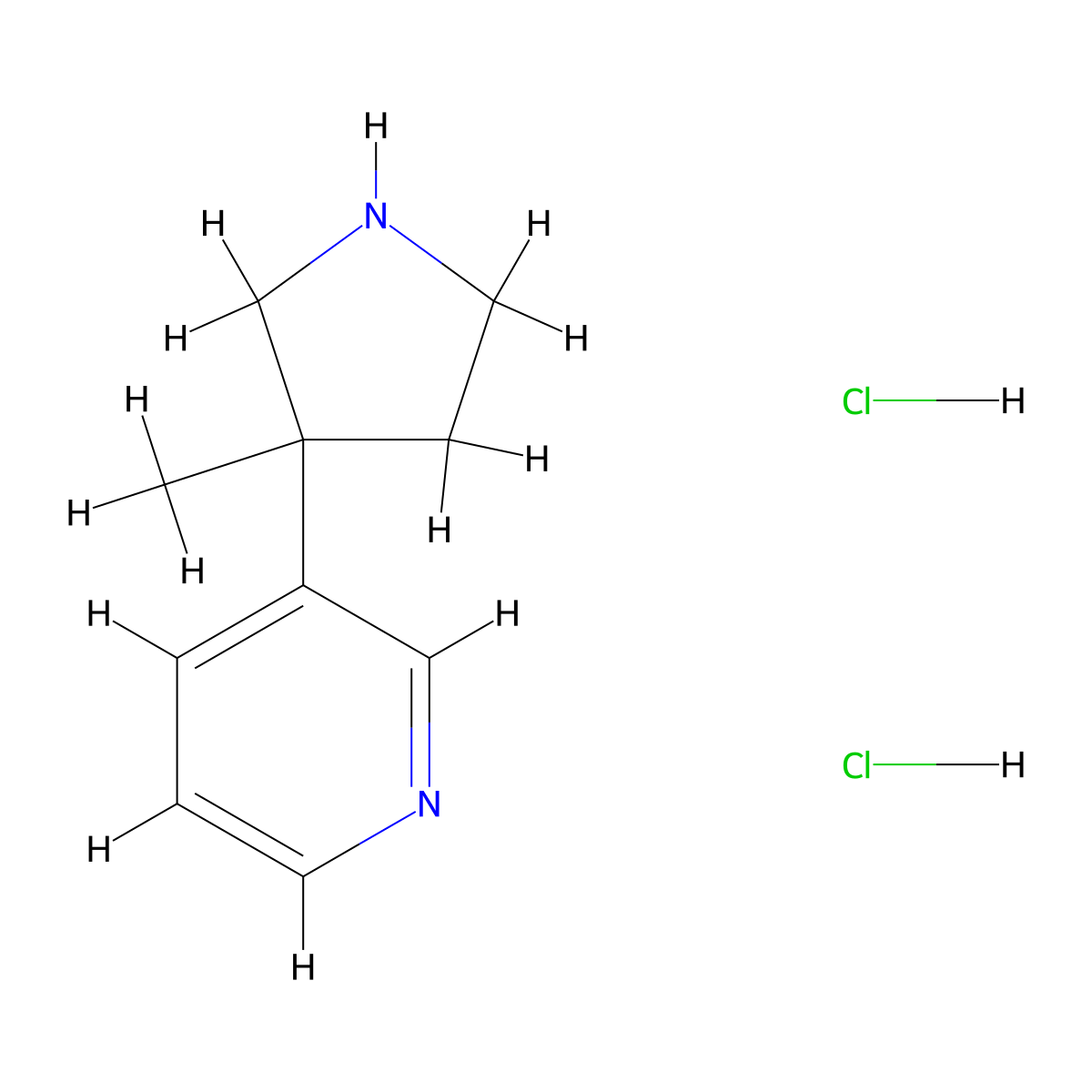 3-(3-Methylpyrrolidin-3-yl)pyridine dihydrochloride molecular structure, CAS 1403474-80-5