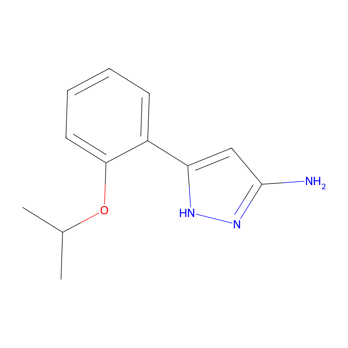 5-[2-(propan-2-yloxy)phenyl]-1H-pyrazol-3-amine molecular structure, CAS 1403479-81-1