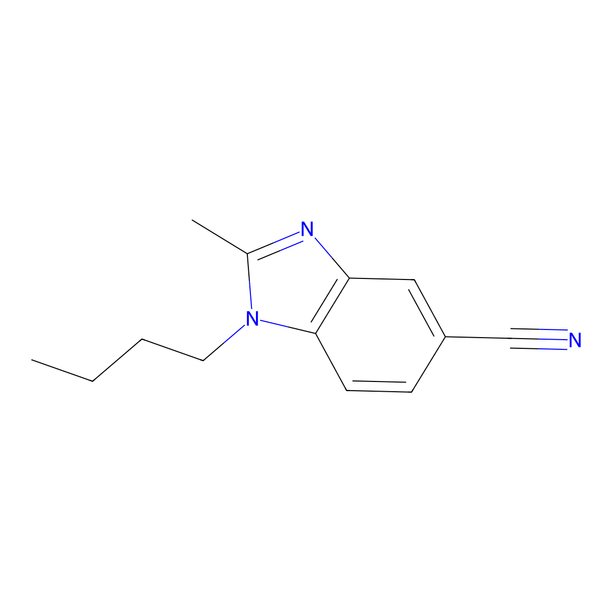 1-Butyl-2-methyl-1,3-benzodiazole-5-carbonitrile molecular structure, CAS 1403483-52-2