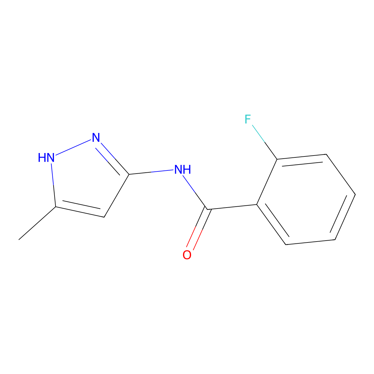 2-fluoro-N-(5-methyl-1H-pyrazol-3-yl)benzamide molecular structure, CAS 1403483-53-3