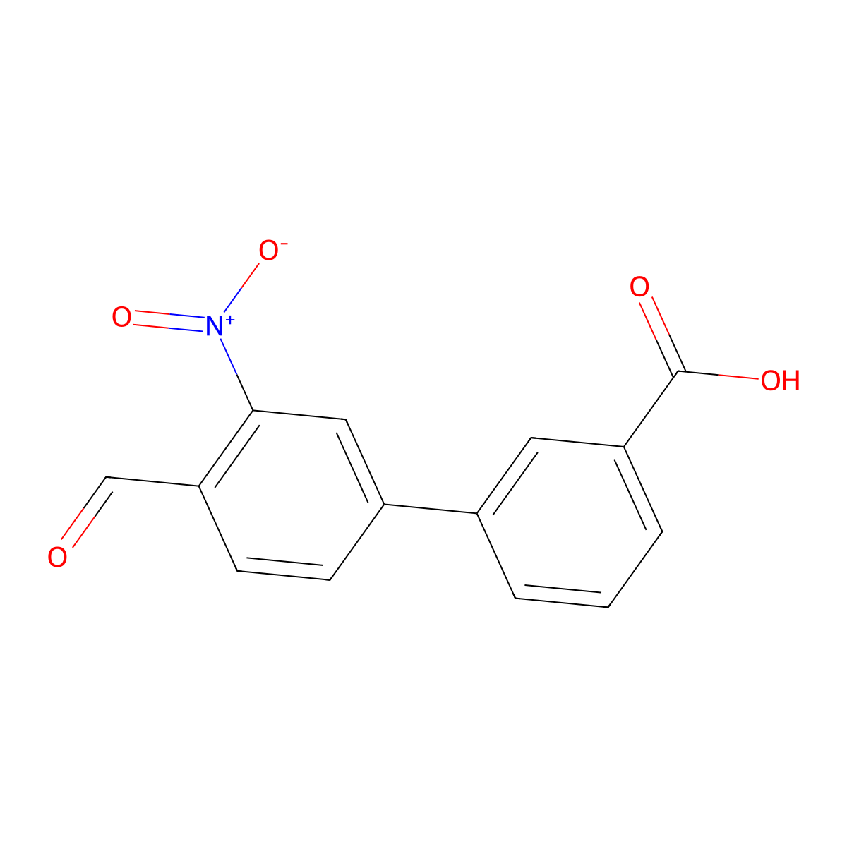 3-(4-Formyl-3-nitrophenyl)benzoic acid molecular structure, CAS 1403483-54-4