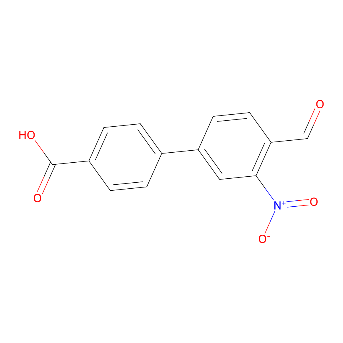 4-(4-Formyl-3-nitrophenyl)benzoic acid molecular structure, CAS 1403483-56-6