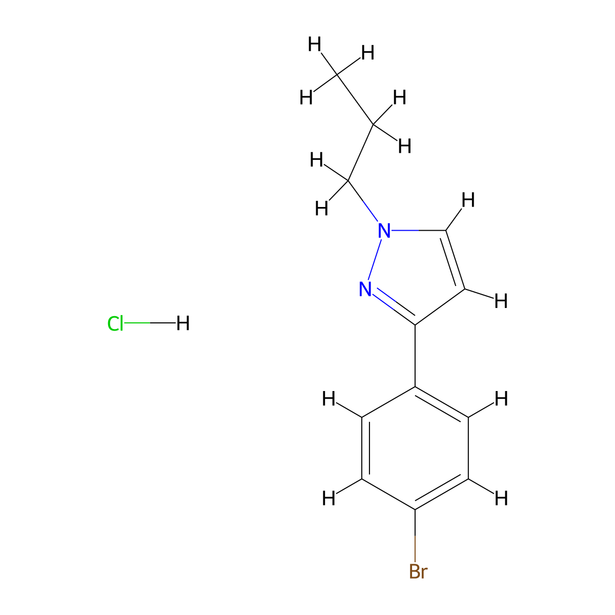 3-(4-Bromophenyl)-1-propylpyrazole HCl molecular structure, CAS 1403483-58-8