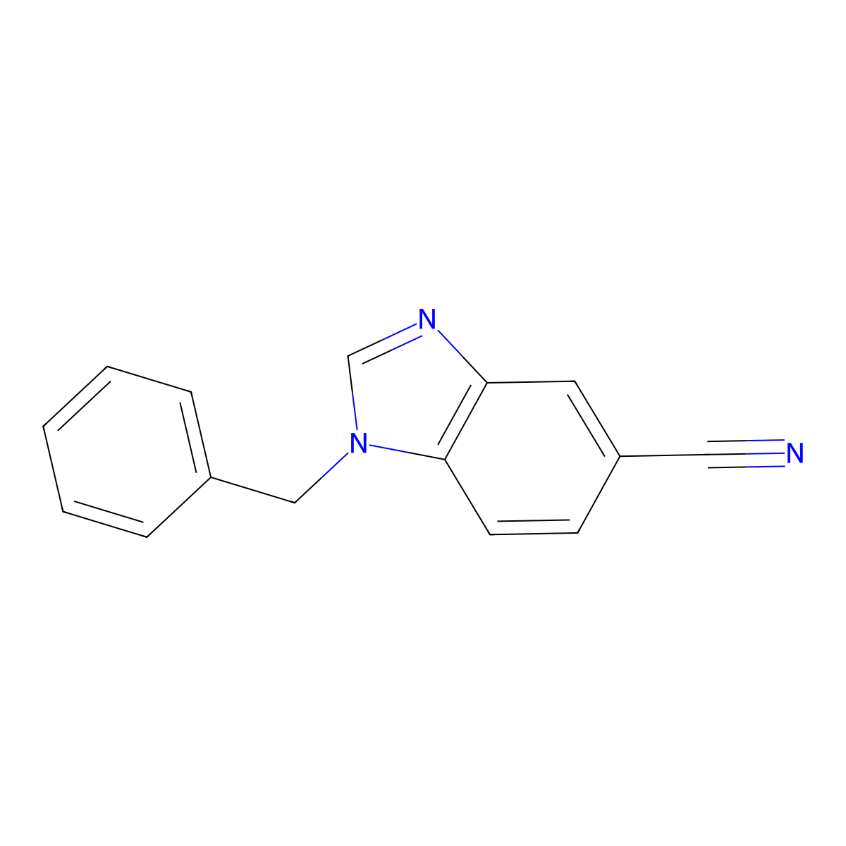 1-Benzyl-1,3-benzodiazole-5-carbonitrile molecular structure, CAS 1403483-59-9