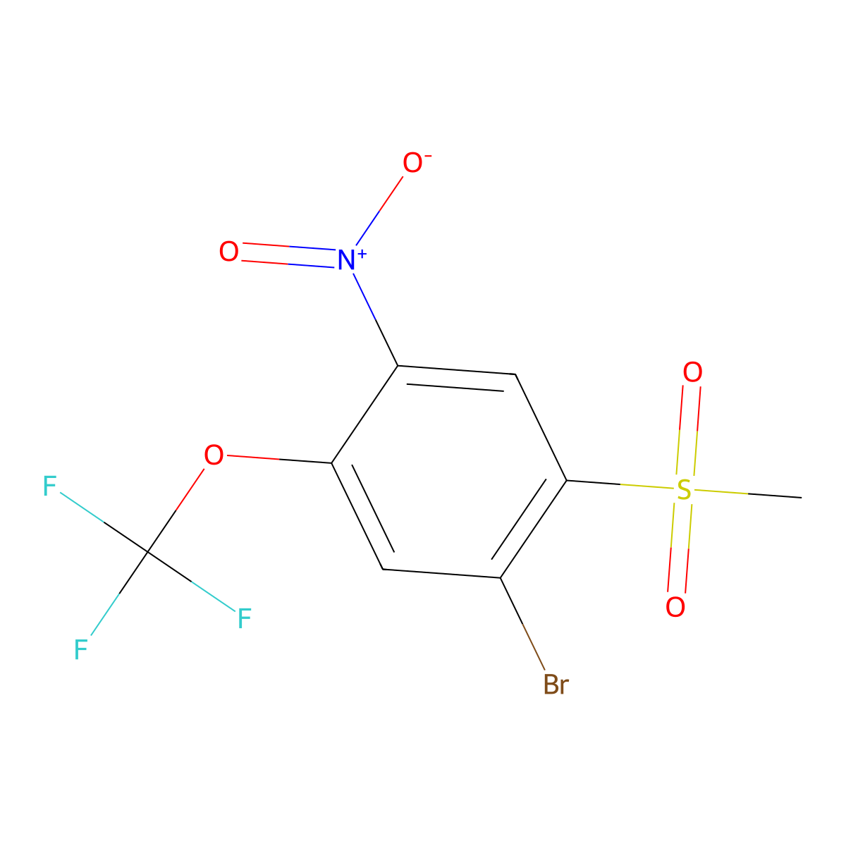 1-Bromo-2-methanesulfonyl-4-nitro-5-(trifluoromethoxy)benzene molecular structure, CAS 1403483-61-3