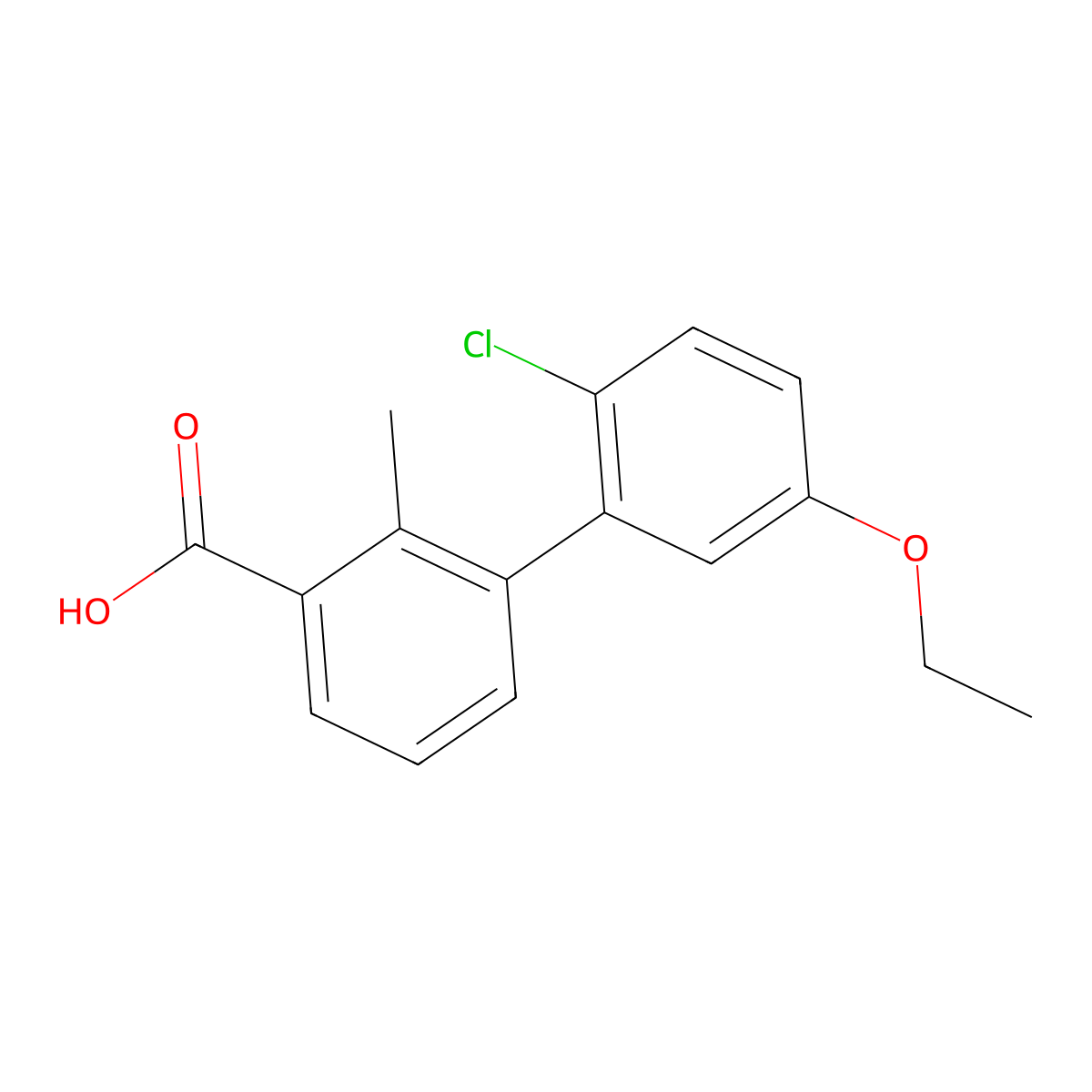 3-(2-Chloro-5-ethoxyphenyl)-2-methylbenzoic acid molecular structure, CAS 1403483-63-5