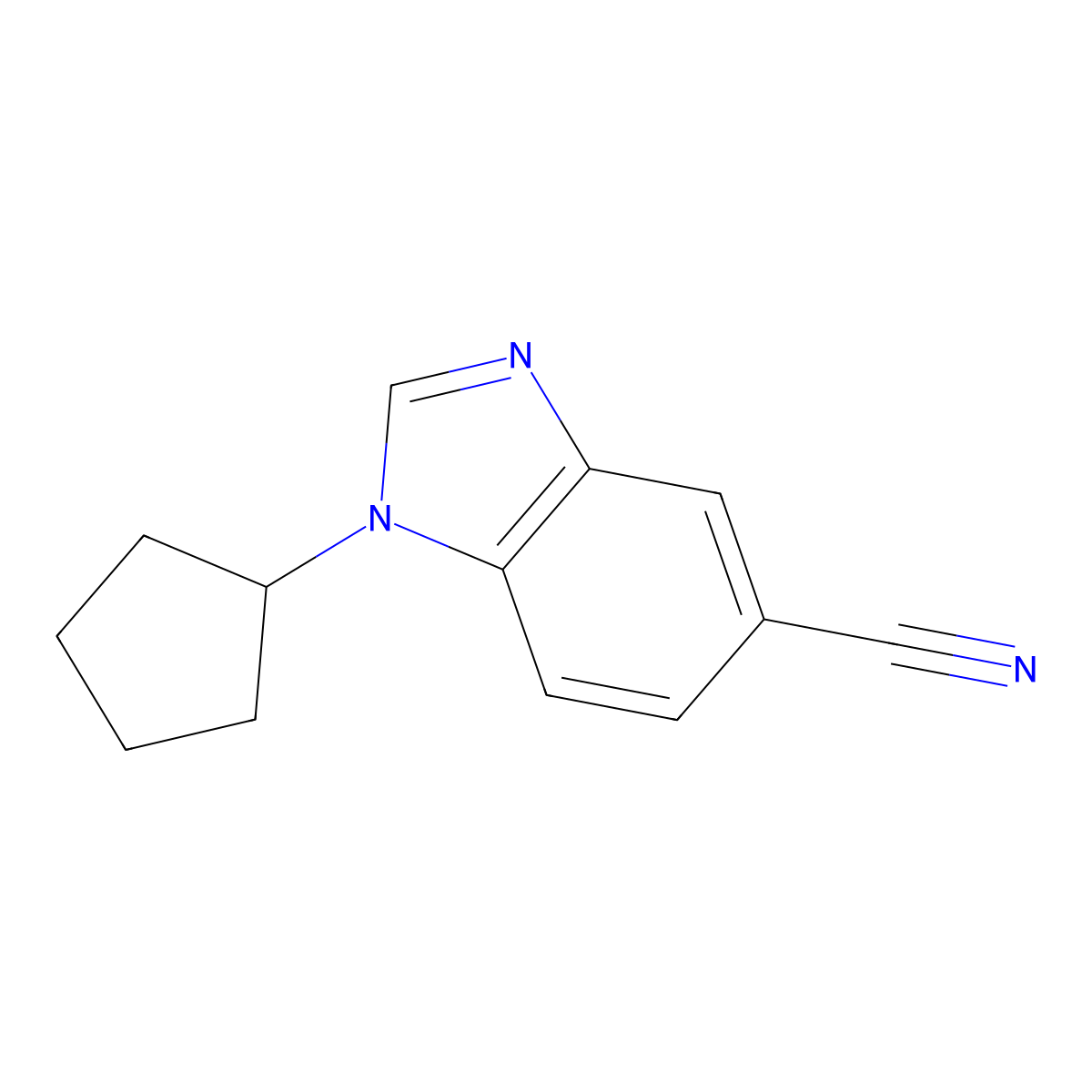 1-Cyclopentyl-1,3-benzodiazole-5-carbonitrile molecular structure, CAS 1403483-66-8