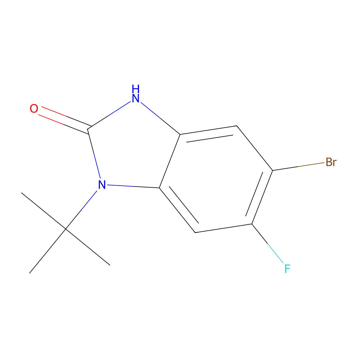 5-Bromo-1-tert-butyl-6-fluoro-3H-1,3-benzodiazol-2-one molecular structure, CAS 1403483-67-9