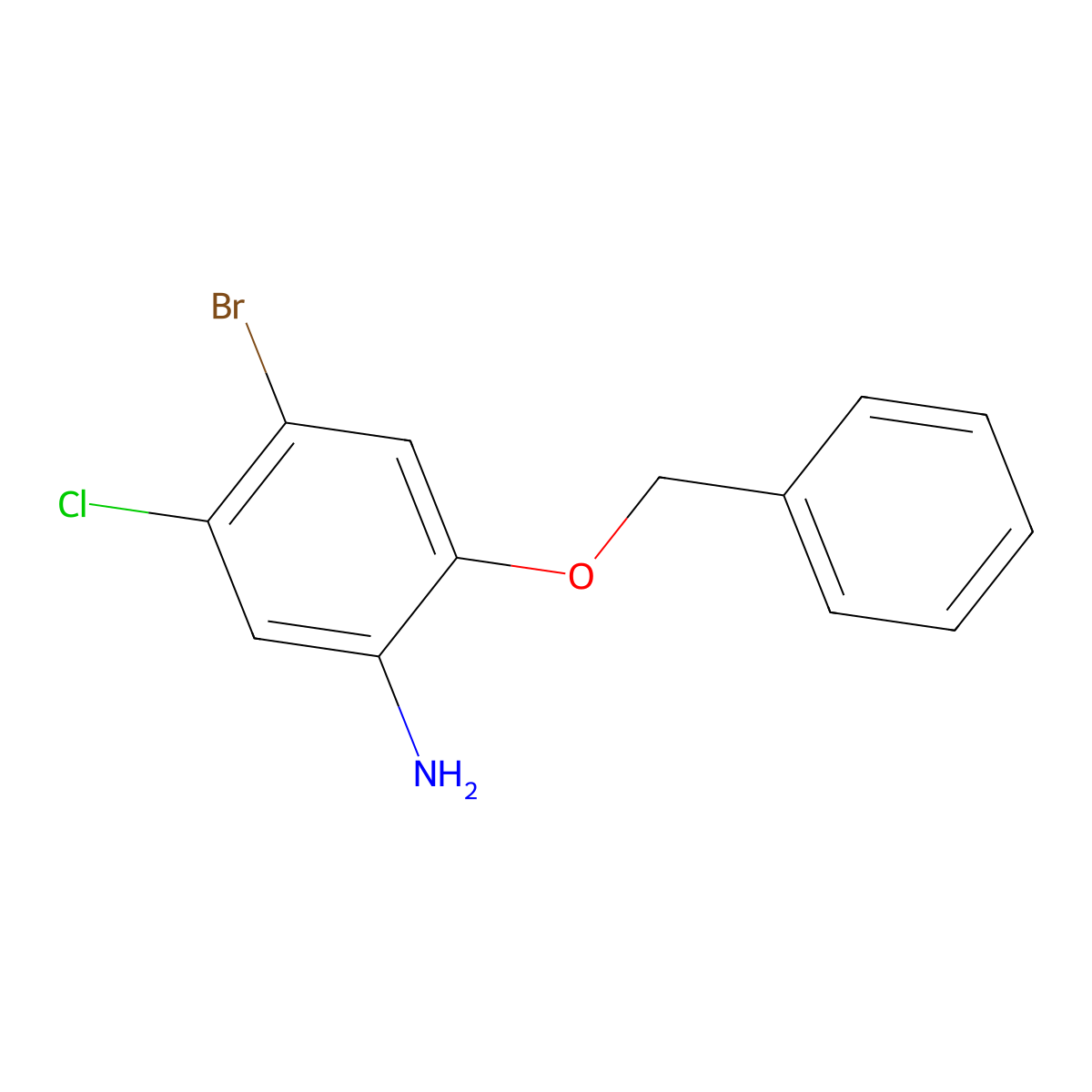 2-(Benzyloxy)-4-bromo-5-chloroaniline molecular structure, CAS 1403483-68-0