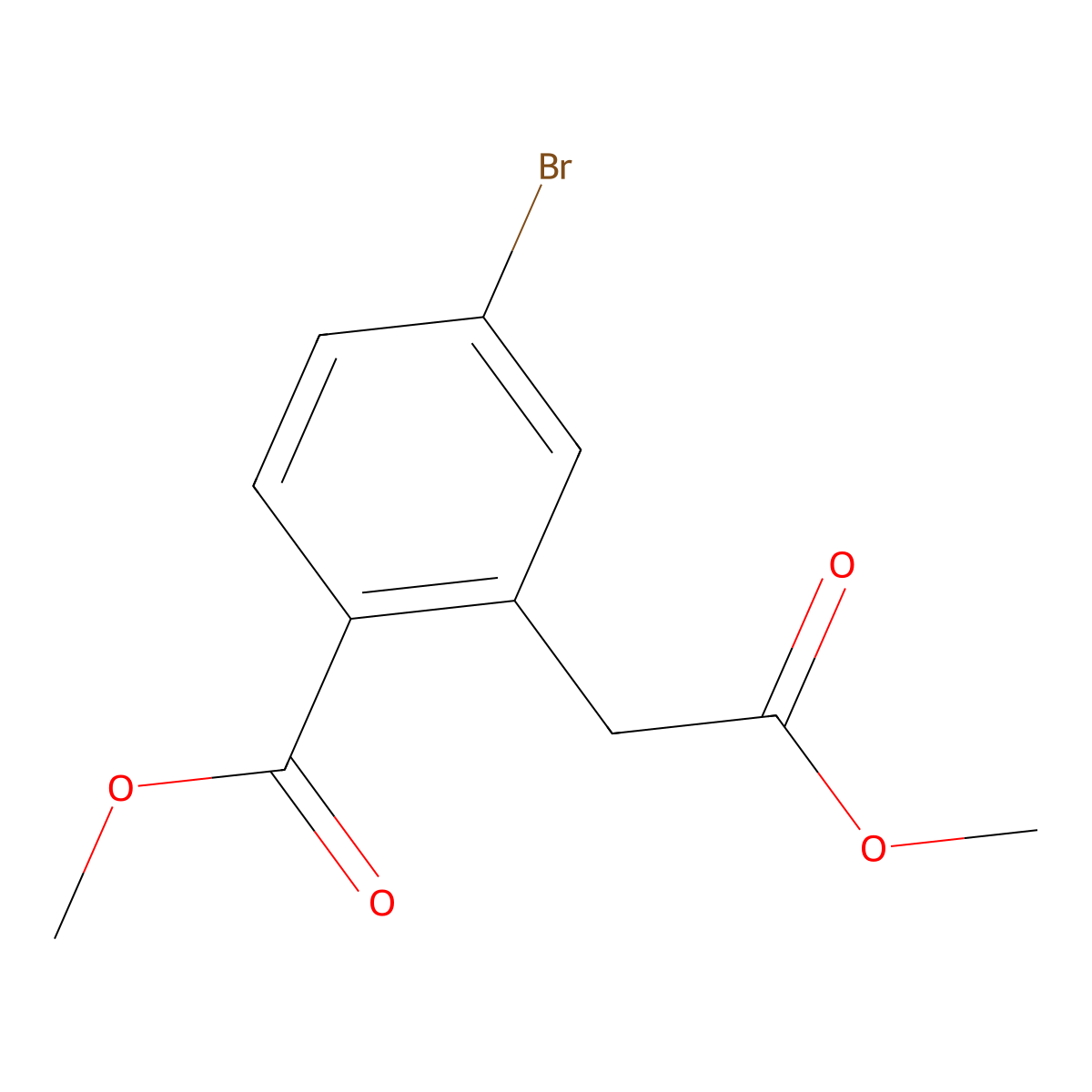 Methyl 4-bromo-2-(2-methoxy-2-oxoethyl)benzoate molecular structure, CAS 1403483-70-4