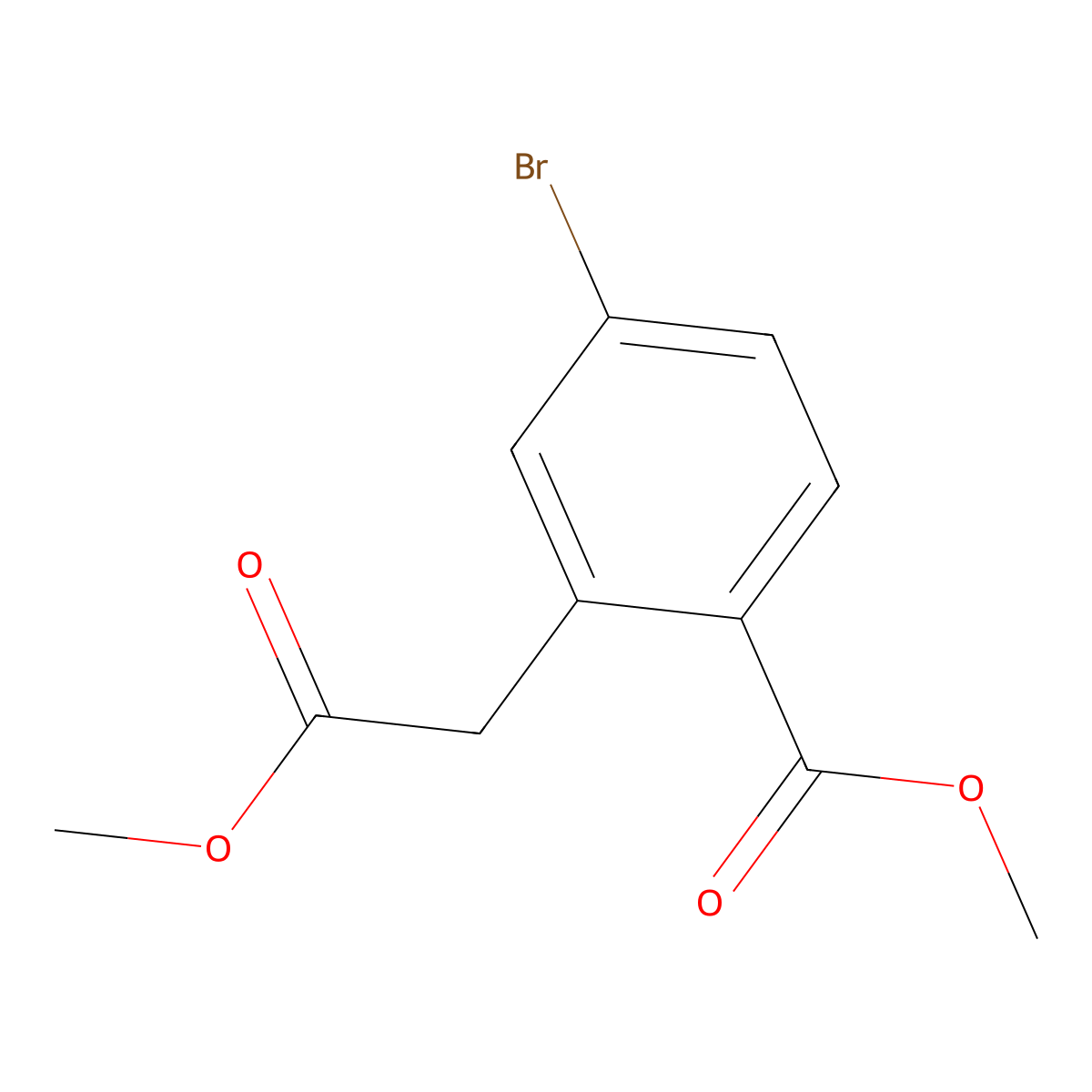Methyl 4-bromo-2-(2-methoxy-2-oxoethyl)benzoate molecular structure, CAS 1403483-70-4