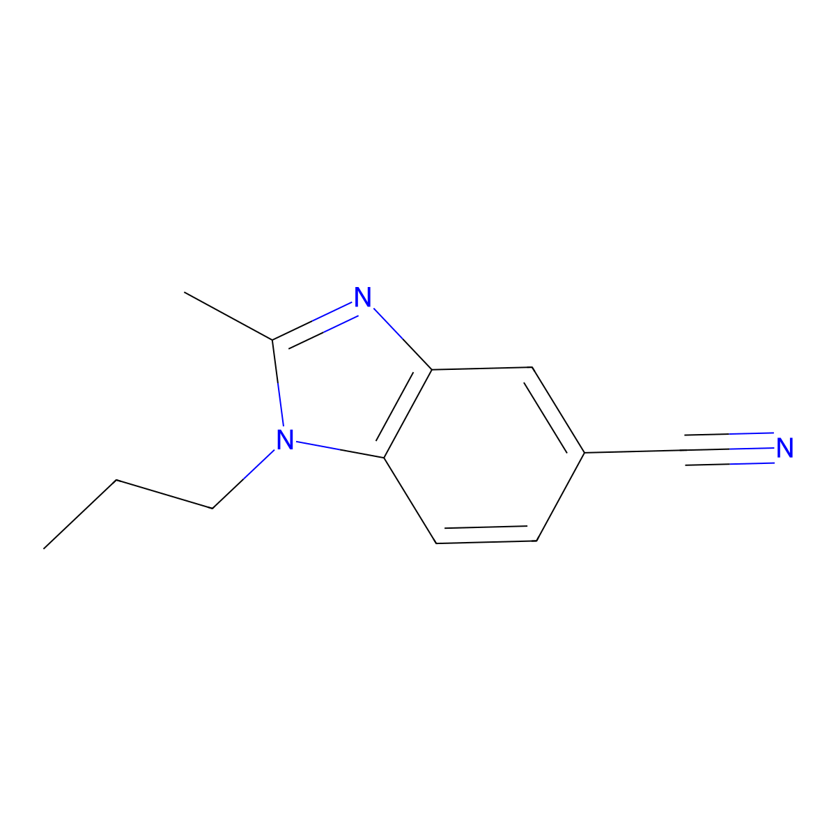 2-Methyl-1-propyl-1,3-benzodiazole-5-carbonitrile molecular structure, CAS 1403483-82-8