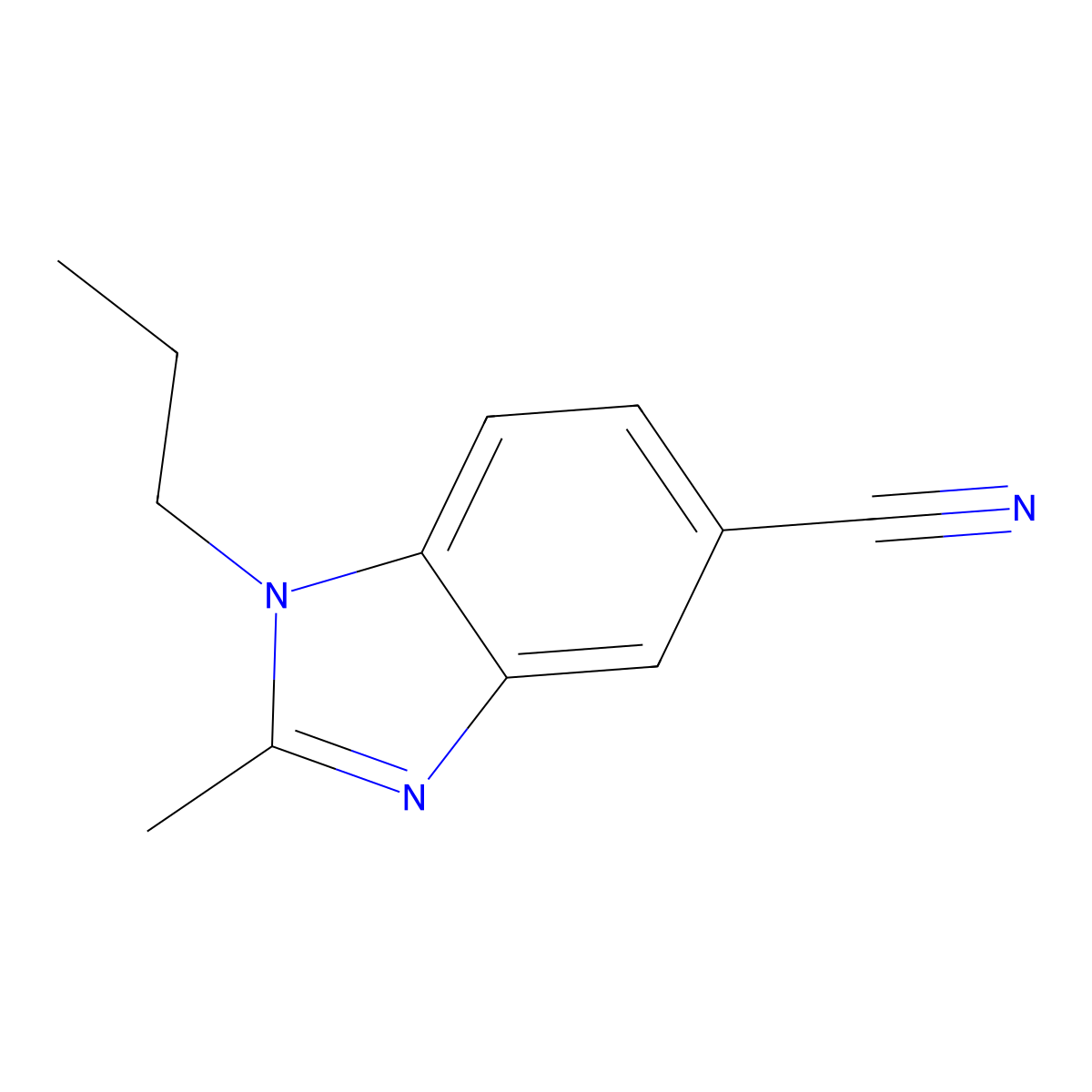 2-Methyl-1-propyl-1,3-benzodiazole-5-carbonitrile molecular structure, CAS 1403483-82-8
