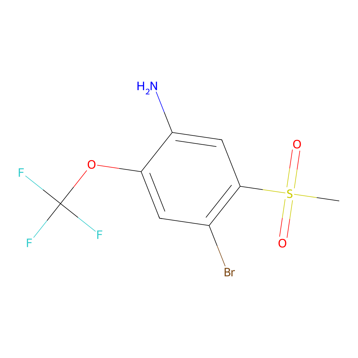 4-Bromo-5-methanesulfonyl-2-(trifluoromethoxy)aniline molecular structure, CAS 1403483-85-1