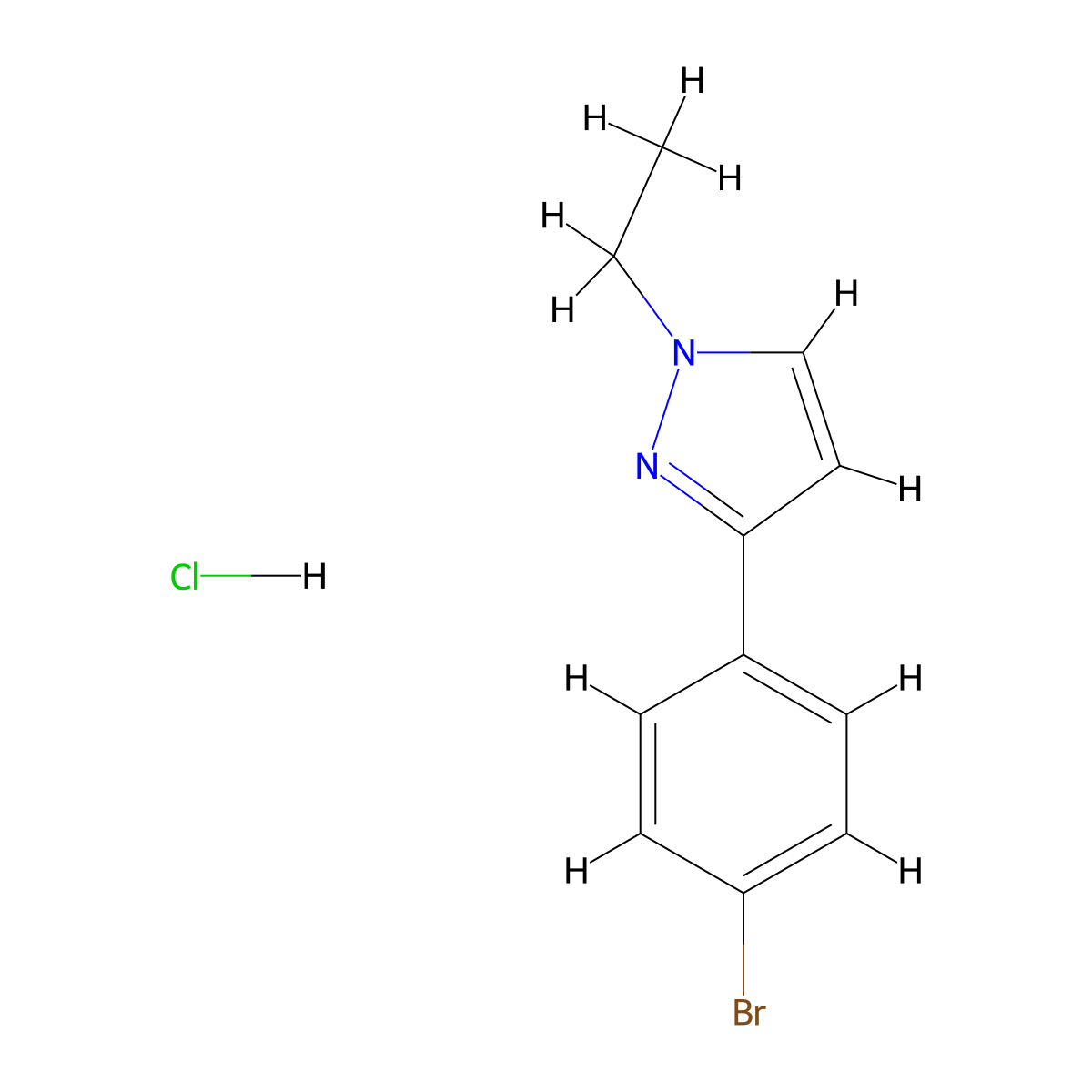 3-(4-Bromophenyl)-1-ethyl-1H-pyrazole hcl molecular structure, CAS 1403483-87-3