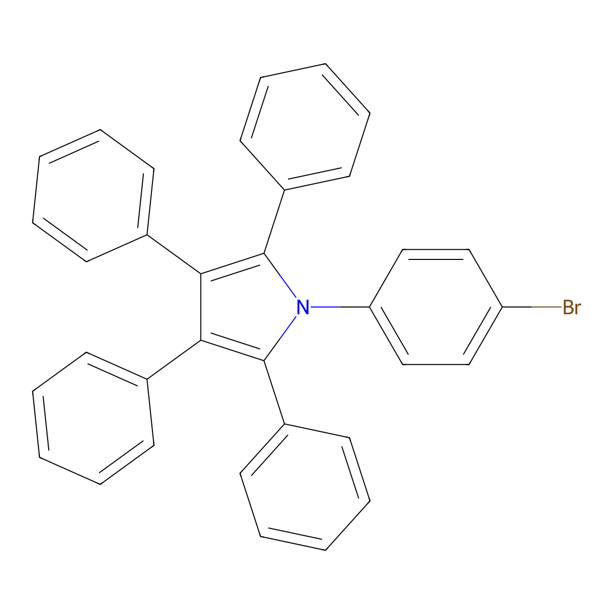 1-(4-Bromophenyl)-2,3,4,5-tetraphenyl-1H-pyrrole molecular structure, CAS 1403495-37-3