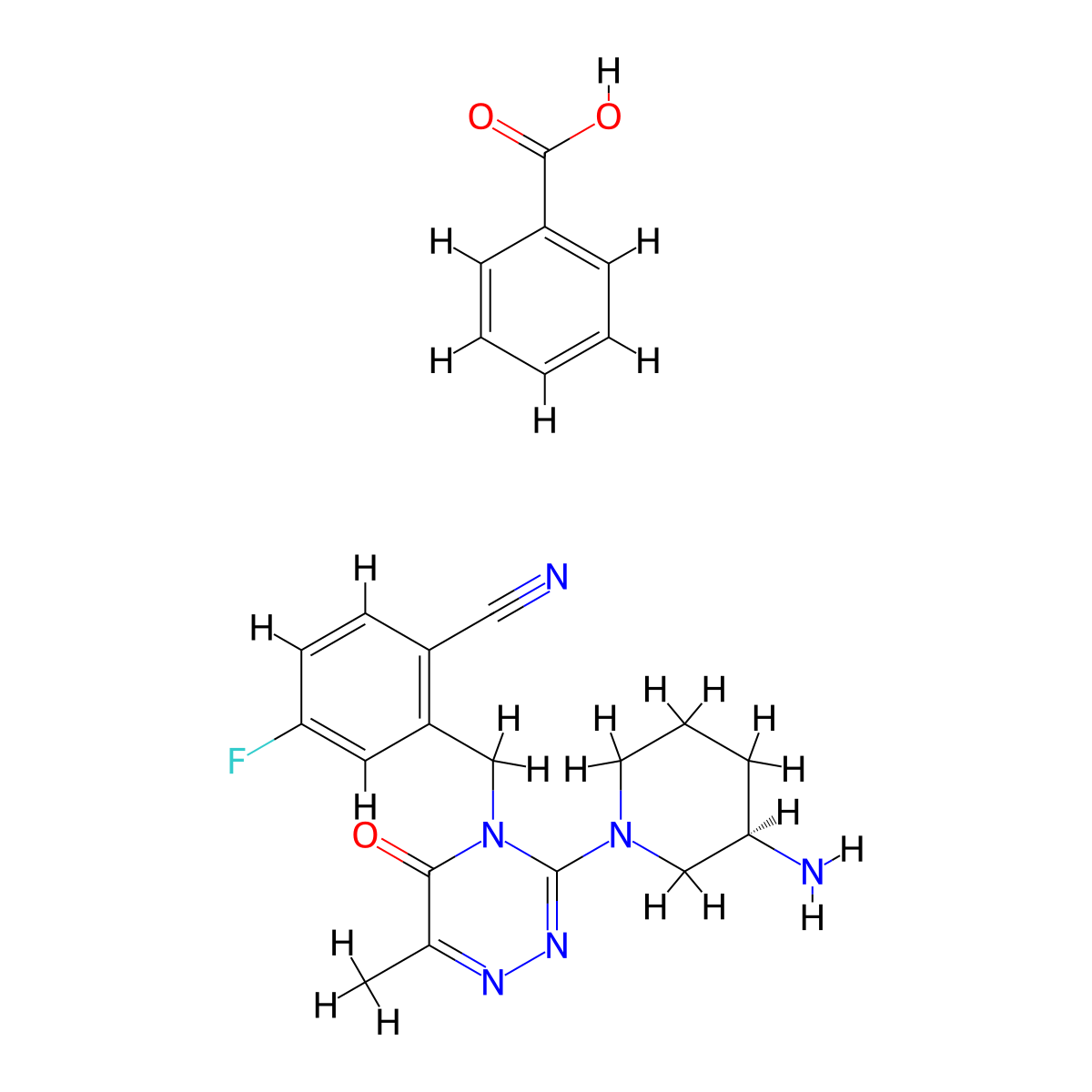 Fotagliptin benzoate molecular structure, CAS 1403496-40-1