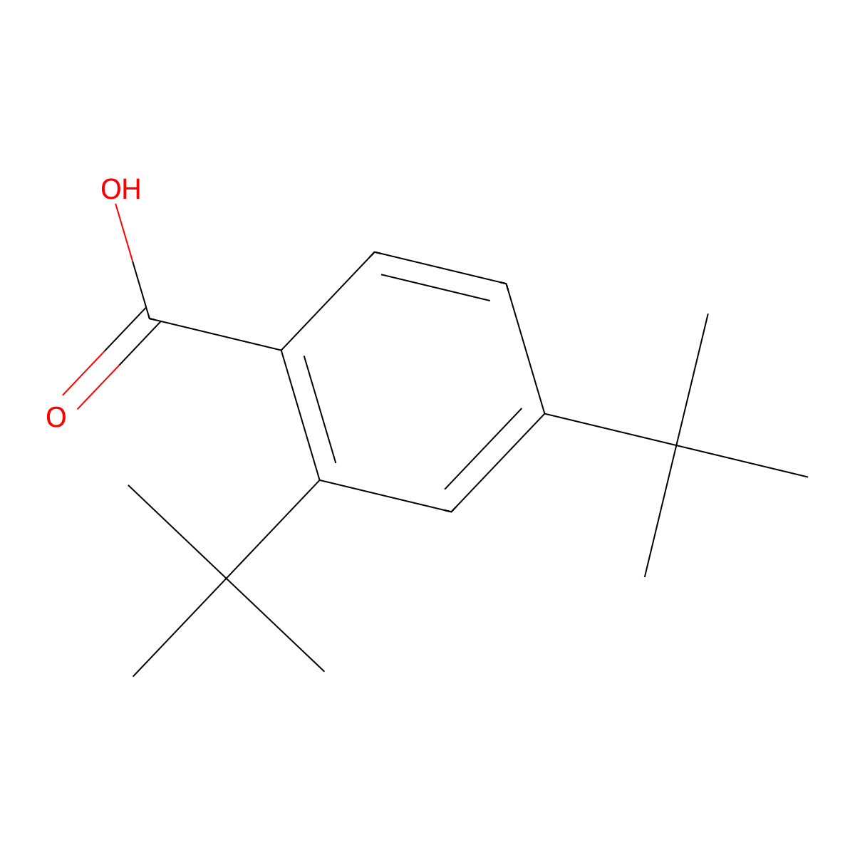 2,4-Ditert-butylbenzoic acid molecular structure, CAS 14035-04-2