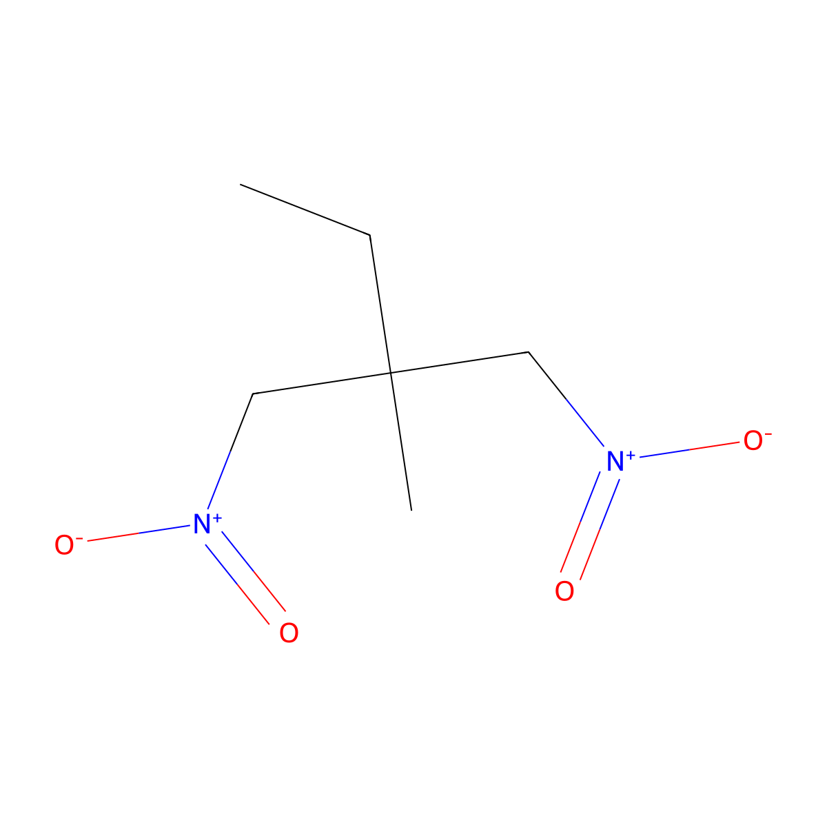 2-Methyl-1-nitro-2-(nitromethyl)butane molecular structure, CAS 14035-97-3