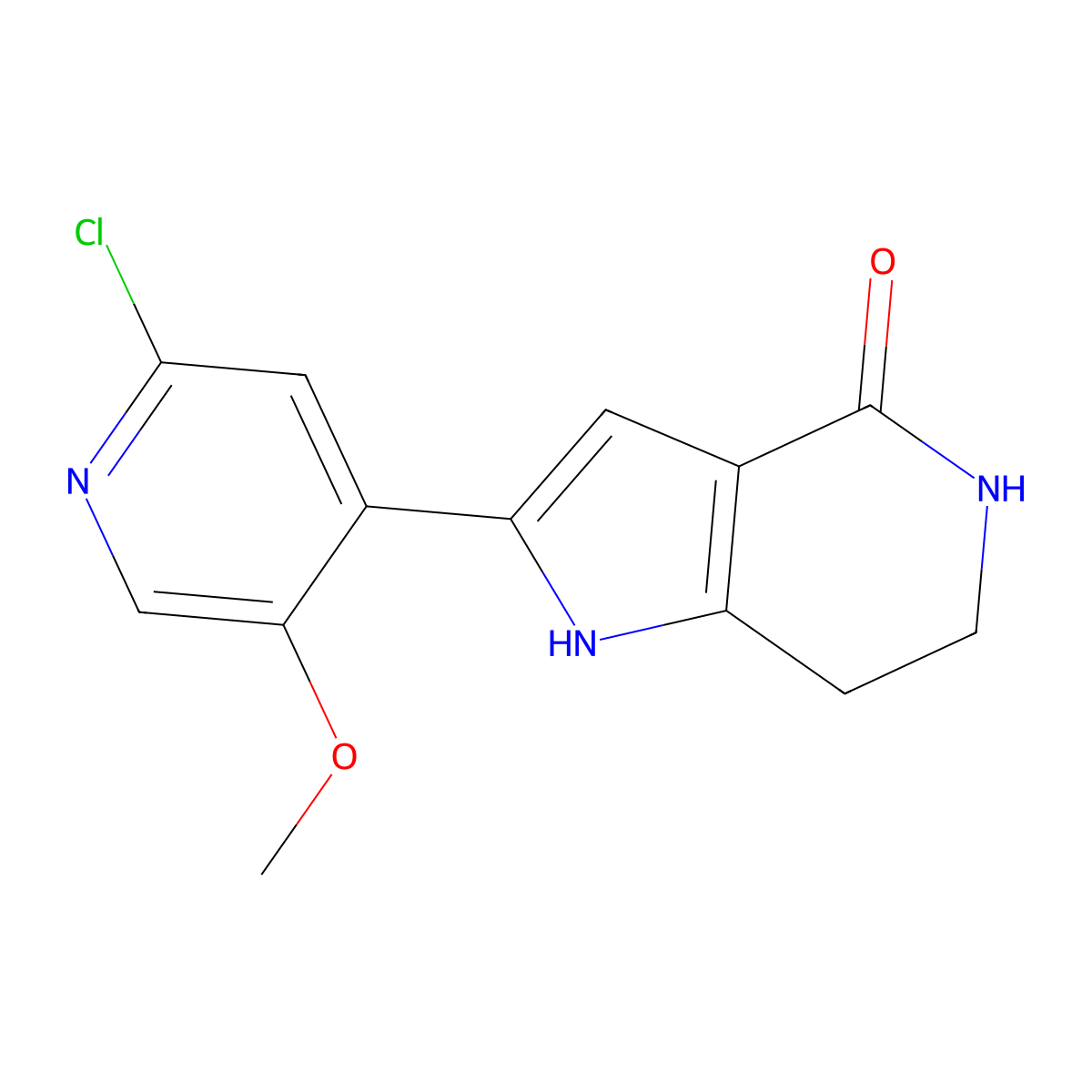 2-(2-Chloro-5-methoxypyridin-4-YL)-6,7-dihydro-1H-pyrrolo[3,2-C]pyridin-4(5H)-one molecular structure, CAS 1403557-11-8